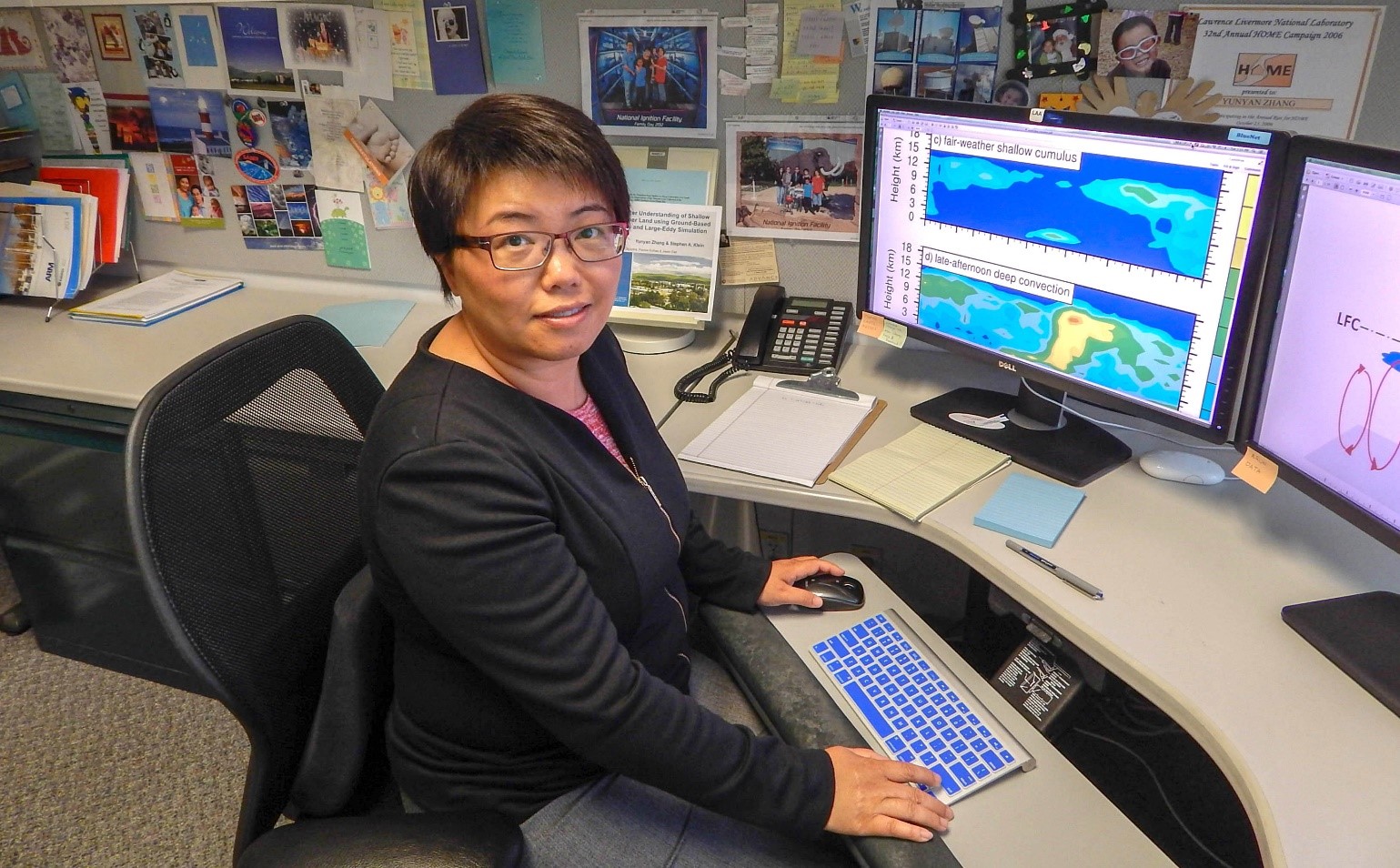 Before the pandemic sent millions of people home to work, Yunyan Zhang analyzed and modeled cloud processes in her office. 