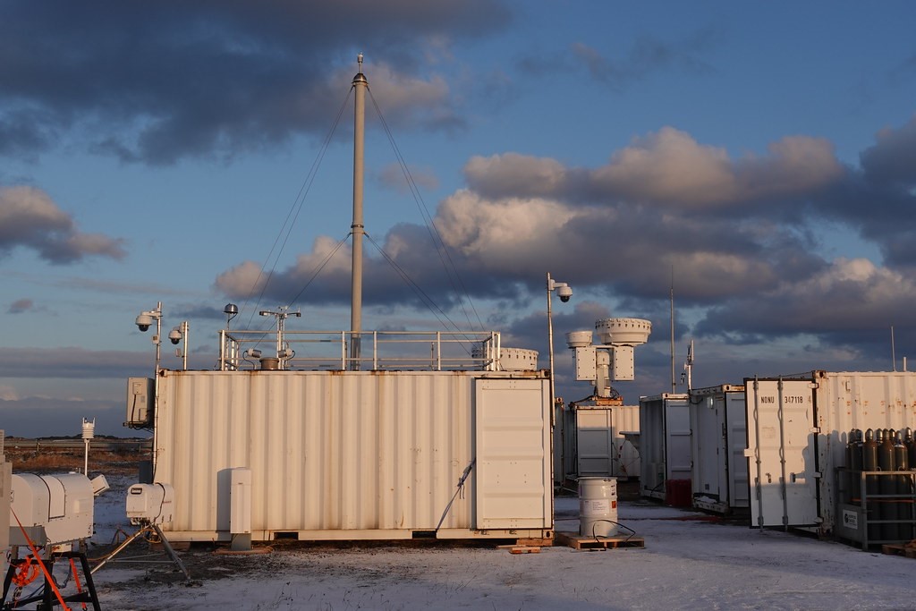 AMF-1, a mobile observatory made of interlinked containers, pictured above in Norway, arrived after being in Argentina for another ARM field campaign.