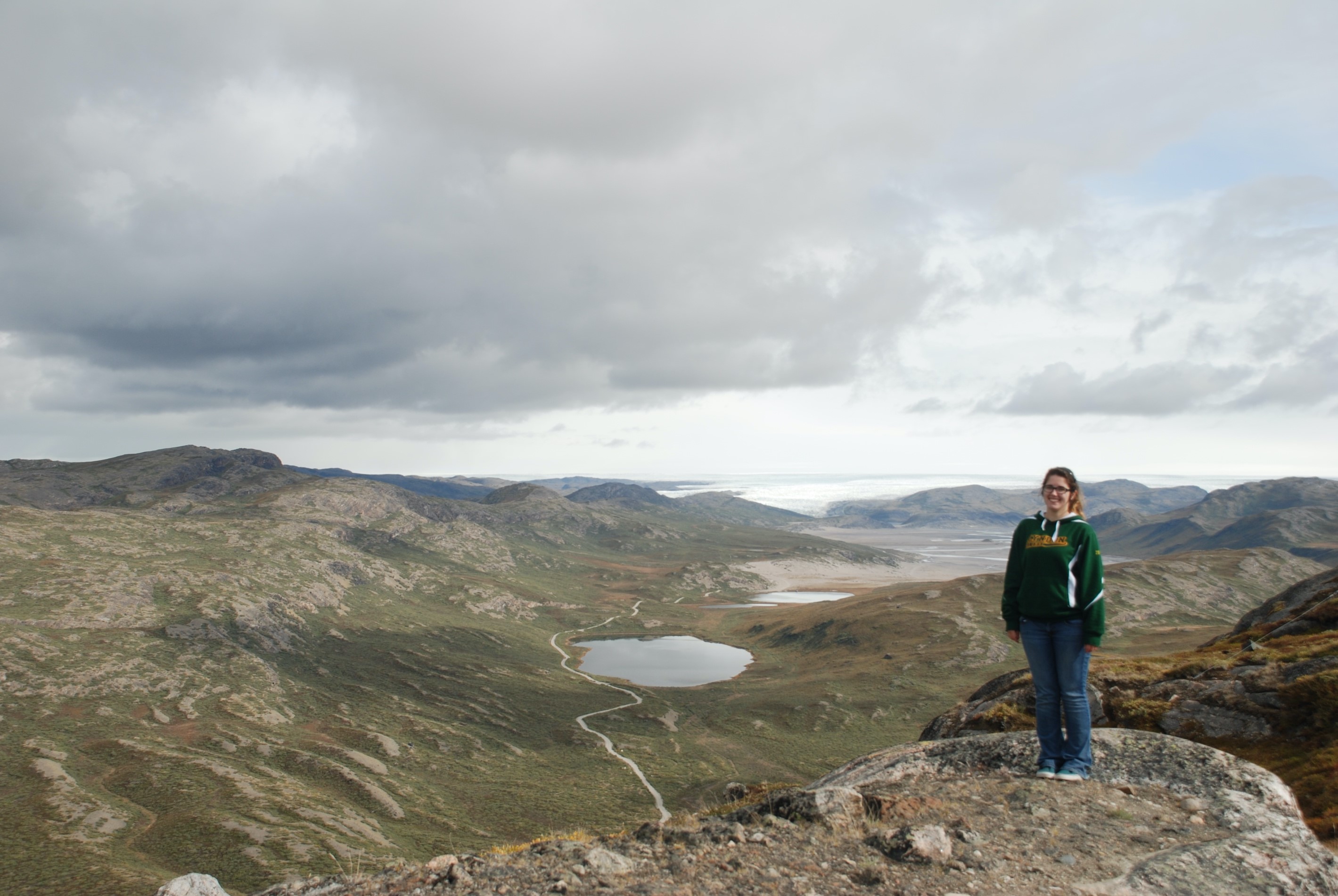 Hiking in Greenland, Murphy stayed in Kangerlussuaq when she traveled to Summit Station, Greenland, to assist with instrument calibration in 2015. 