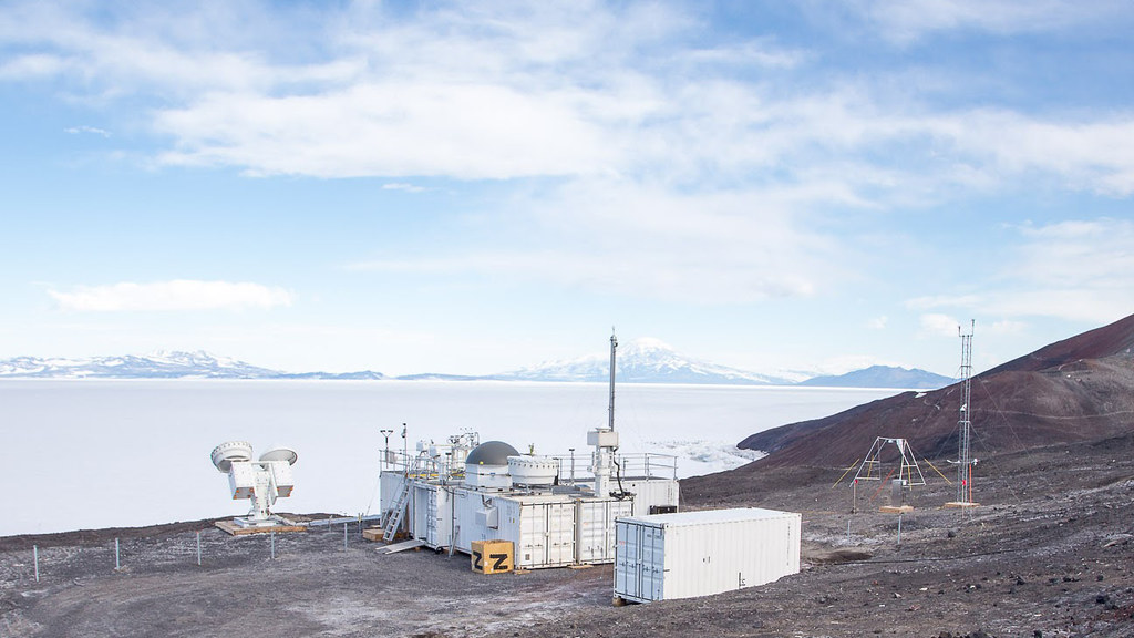 The second ARM Mobile Facility (AMF-2) at McMurdo Station was the data-gathering centerpiece of the ARM West Antarctic Radiation Experiment (AWARE), a field campaign Kennedy relies on for measurements.