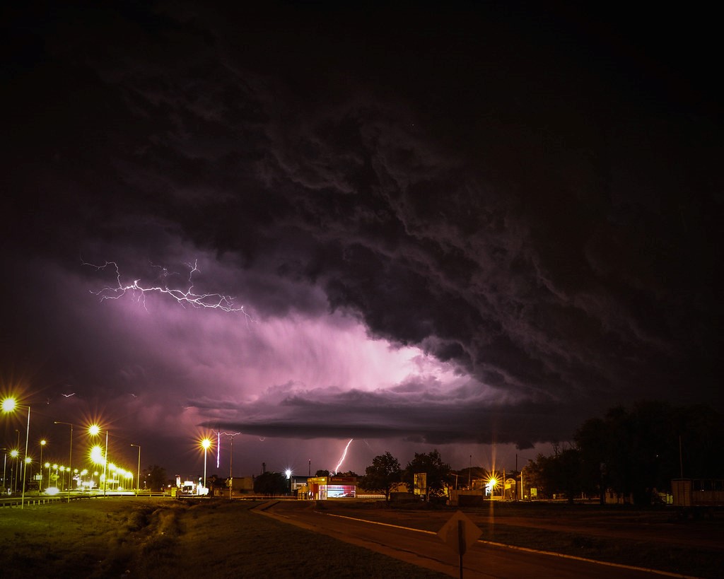 A characteristic thunderstorm lights up the sky in Argentina, where scientists studied how such massive storms initiate and grow.