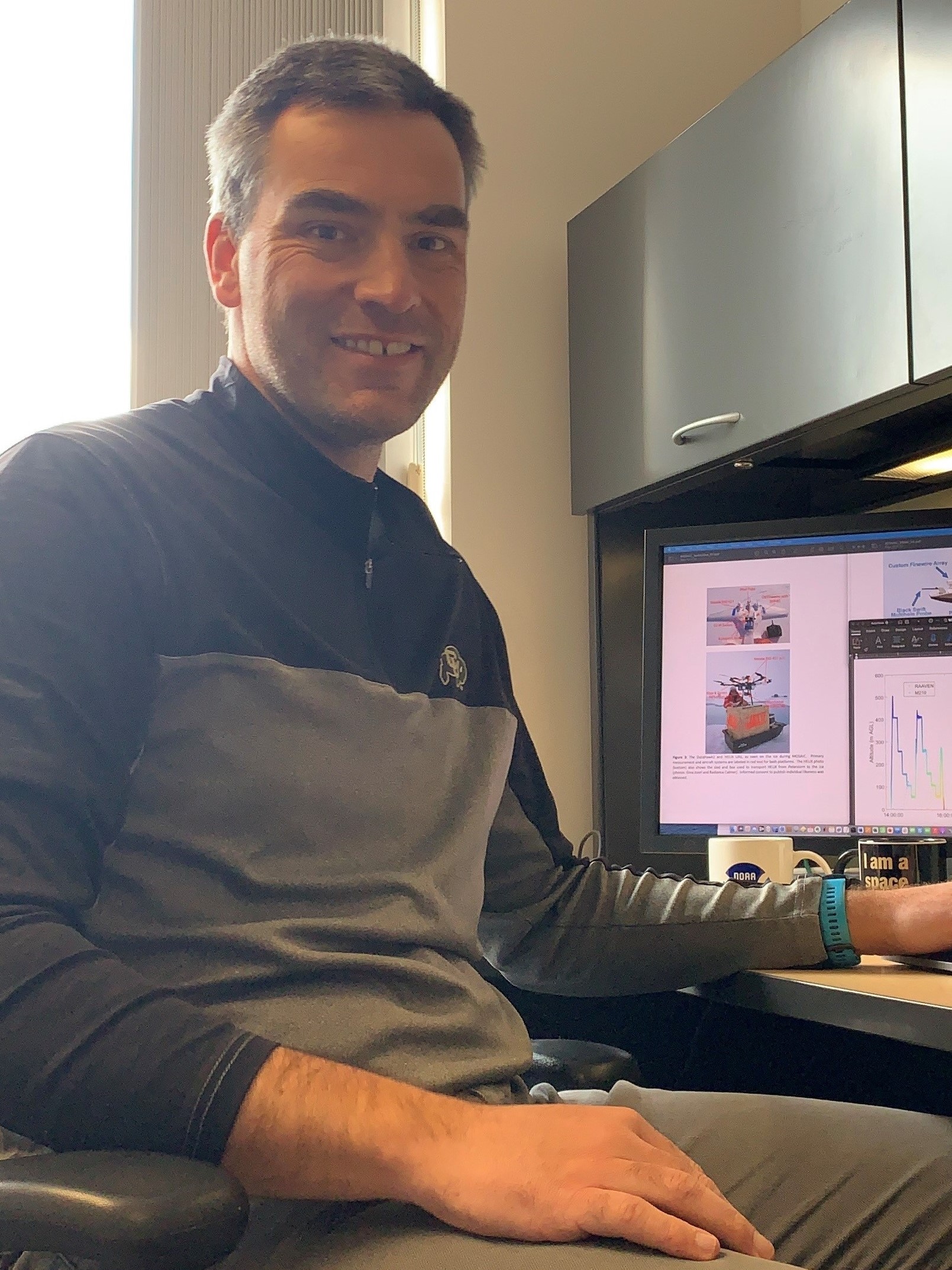 De Boer at his desk in Boulder. Photo is courtesy of Gijs de Boer.