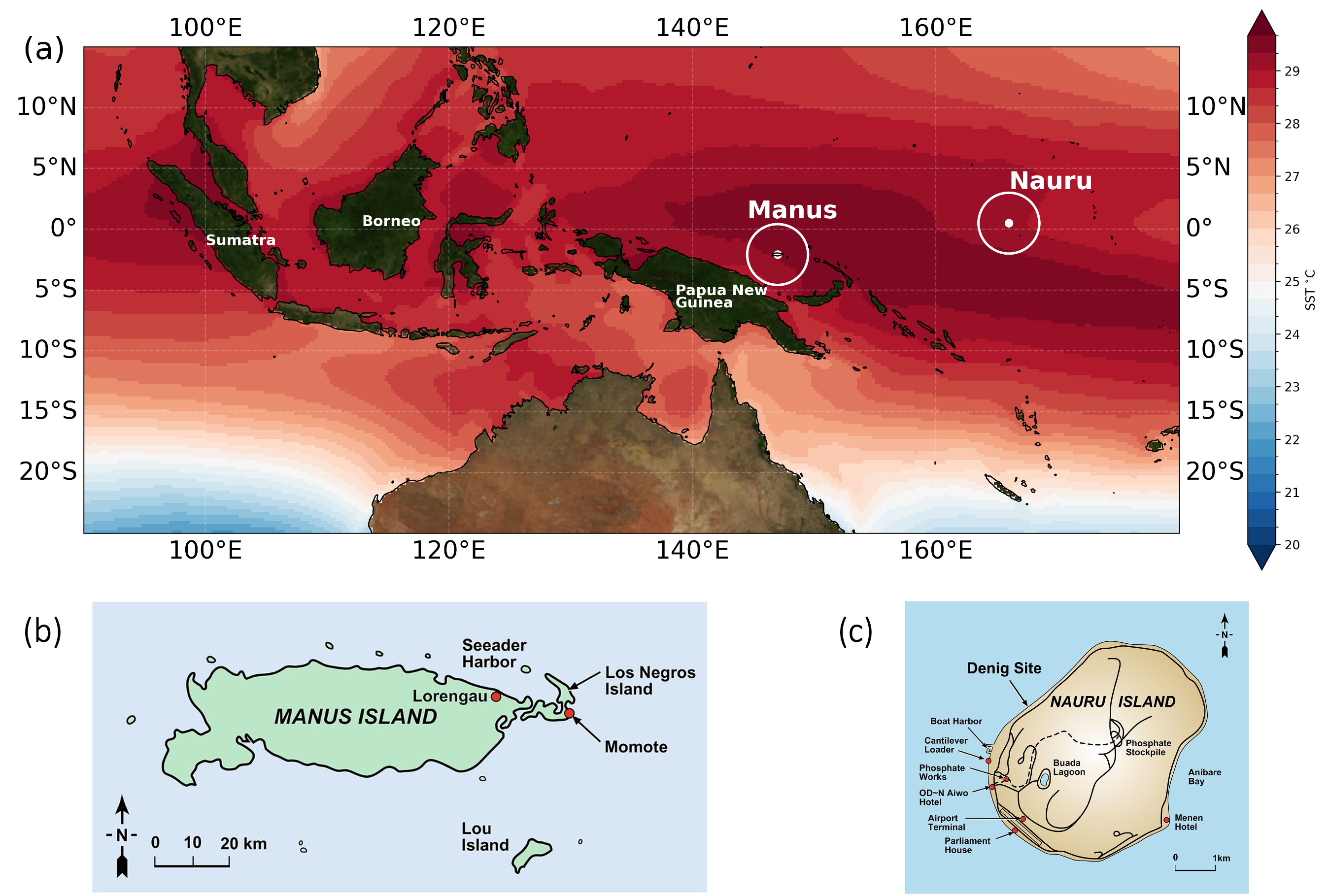 Chart showing sea surface temperature.