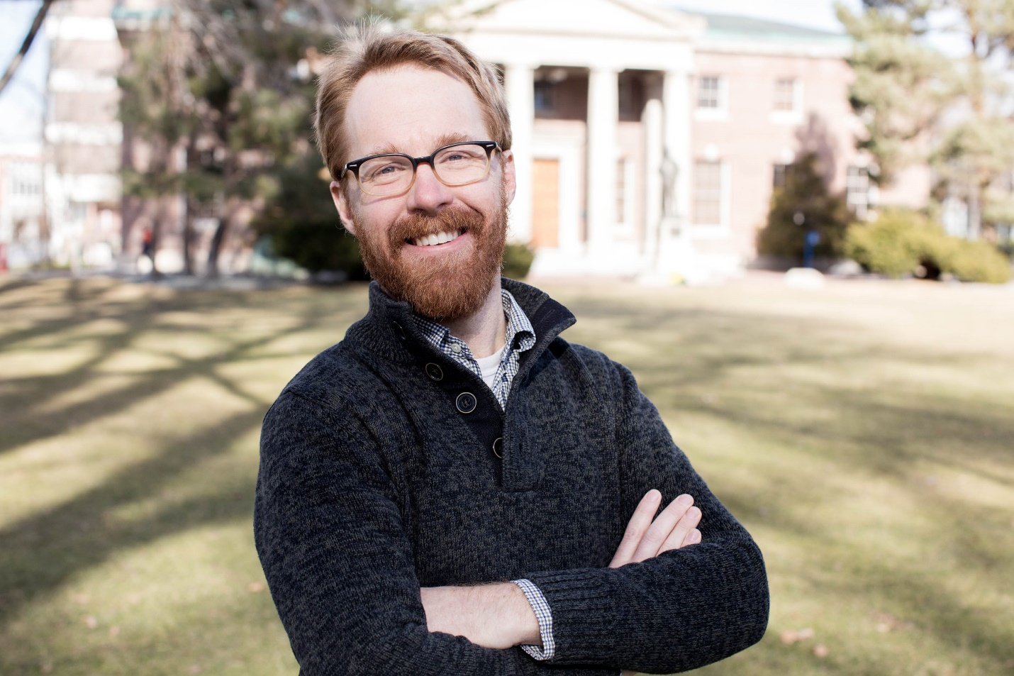 Atmospheric scientist Neil Lareau poses on the campus of the University of Nevada, Reno, where he teaches and does research. Photo is courtesy of the University of Nevada, Reno.