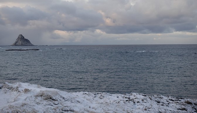 A view of clouds over the Norwegian Sea from Norway’s Andøya Island, the main instrument site for ARM’s 2019──2020 Cold-Air Outbreaks in the Marine Boundary Layer Experiment (COMBLE), which is a source of data for McFarquhar’s most recent ASR project. 