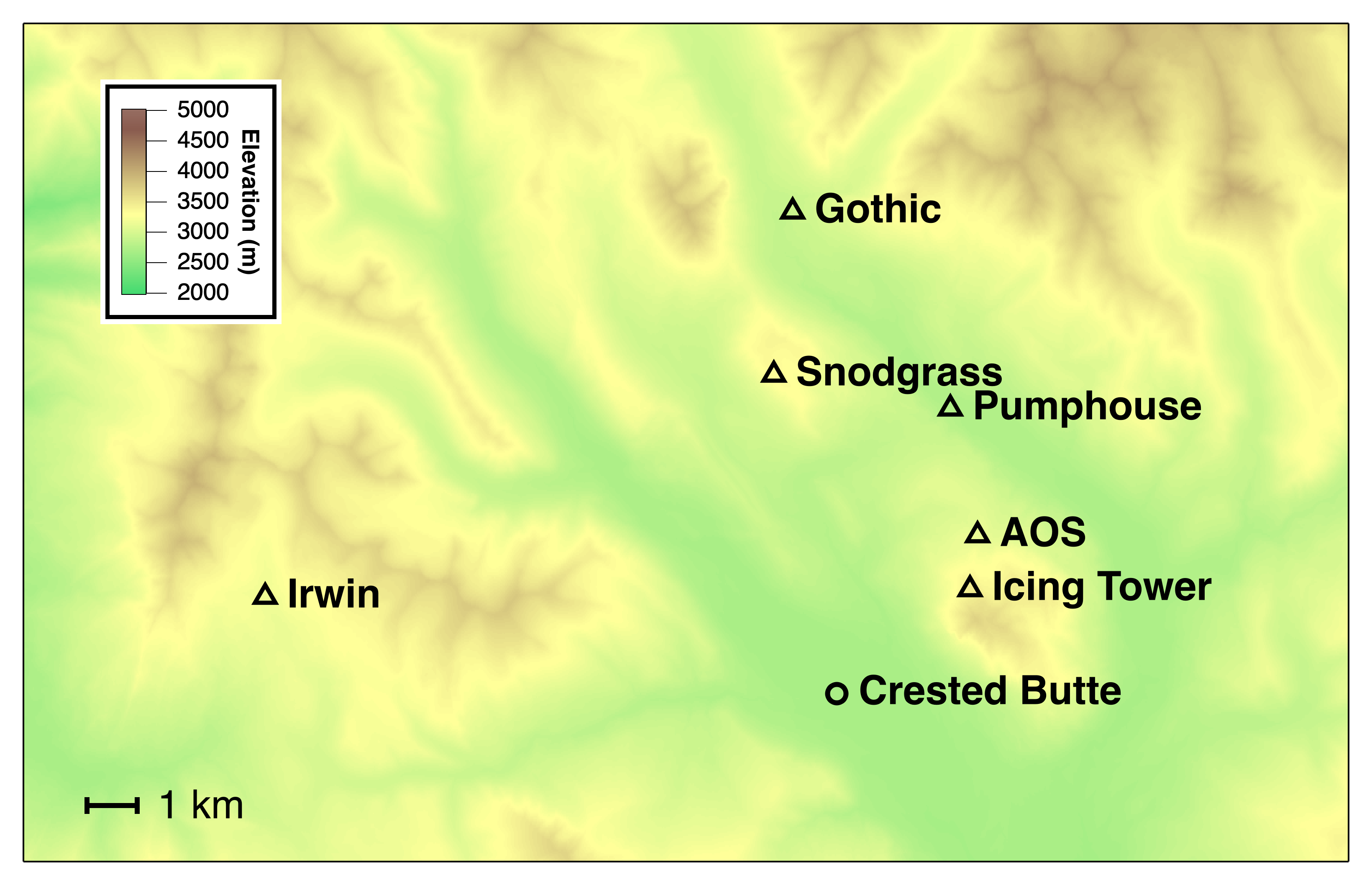 A map of sites for the SAIL-NET aerosol and cloud probe instrument arrays. Map is courtesy of Anna Hodshire.