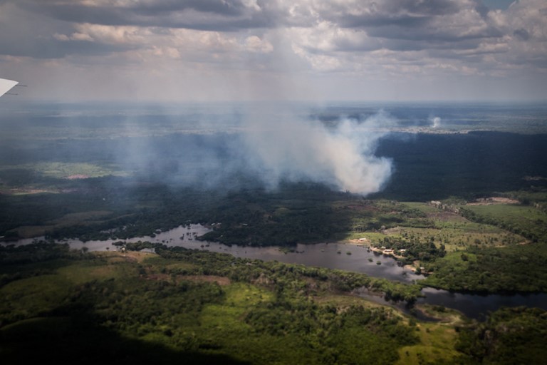 An aerial view of a fraction of the Amazon basin in Brazil. Wang was a co-investigator during an ARM field campaign called Observations and Modeling of the Green Ocean Amazon 2014―2015 (GOAmazon2015/15).